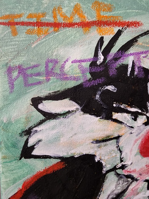 Original Looney Tunes Painting Abstract Expressionist Canvas 9x12 Cartoon Pop Ar gallery