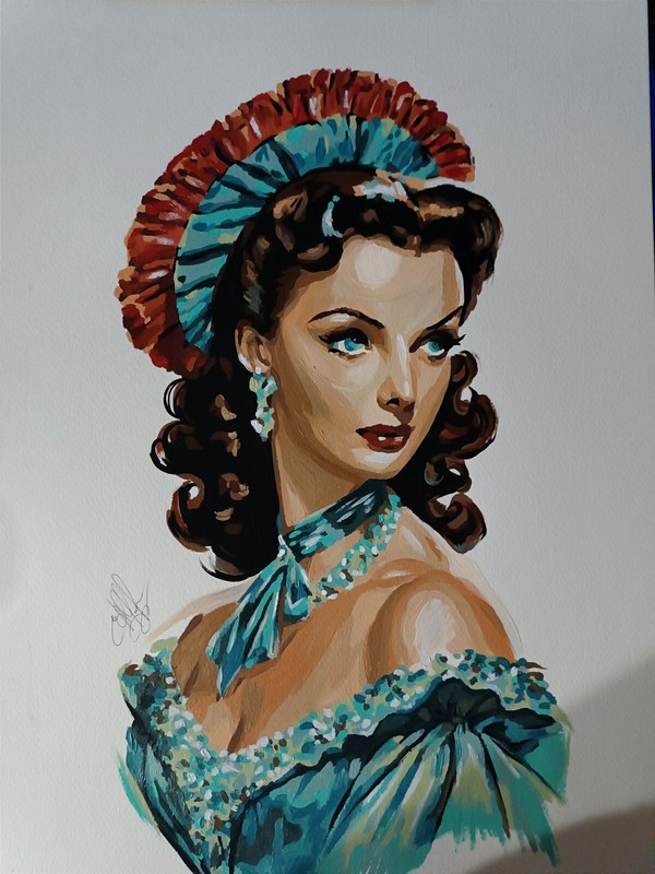 acrylic poster portrait of Vivien Leigh, handmade
