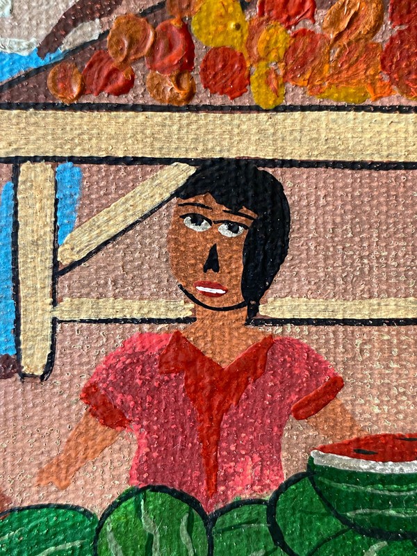 Vintage Bahia Brazil Market Nautical Seascape Portrait Naive Folk Boat Painting gallery