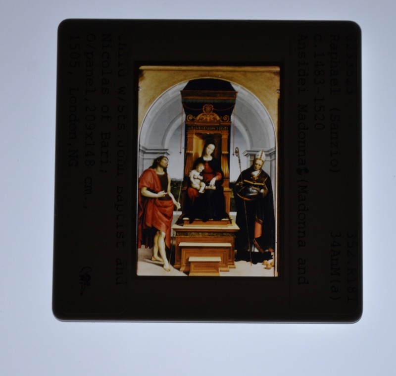 Raphael «The Madonna and Child with Saint John the Bapt» art 35mm glass slides