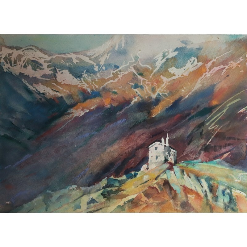 ORIGINAL Painting Impressionism Landscape MONTESPLUGA II 10.2″x14 Piter Ilitzky