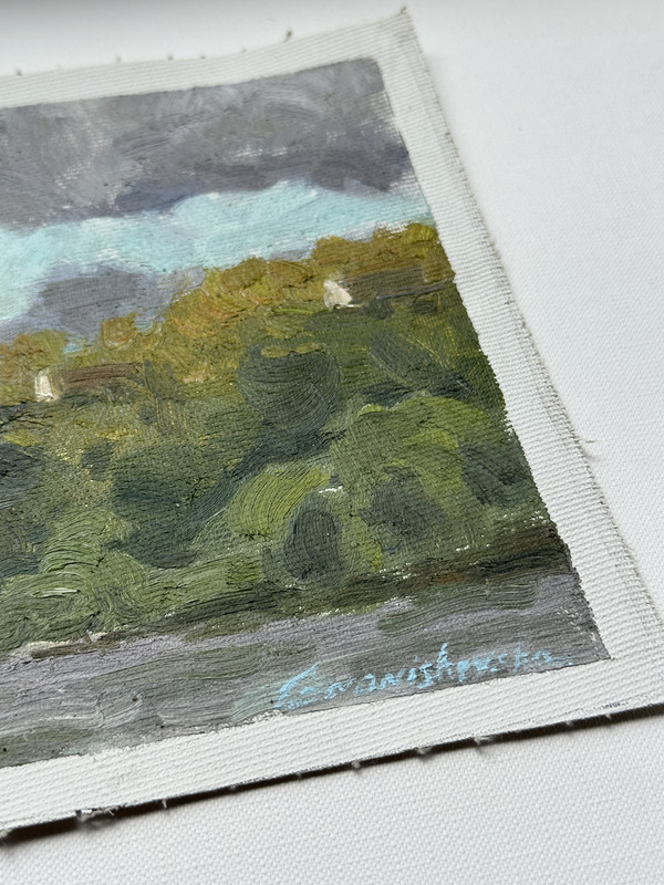 Etude landscape Original Oil Painting on canvas Impressionism ART 6*12 in gallery