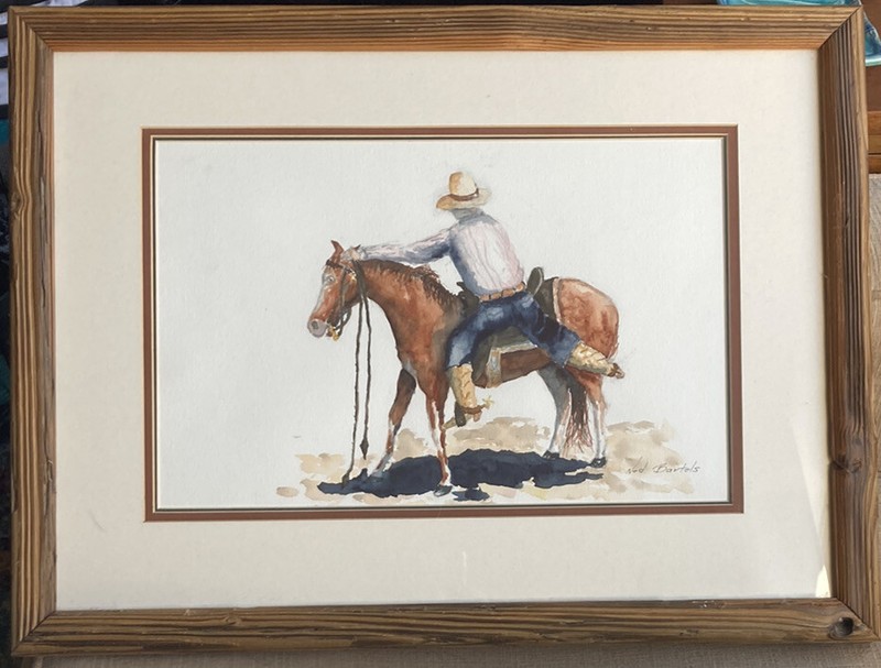 3 Original Watercolor Paintings Horses Cowboys CA Artist Signed Net Bartels Art! gallery