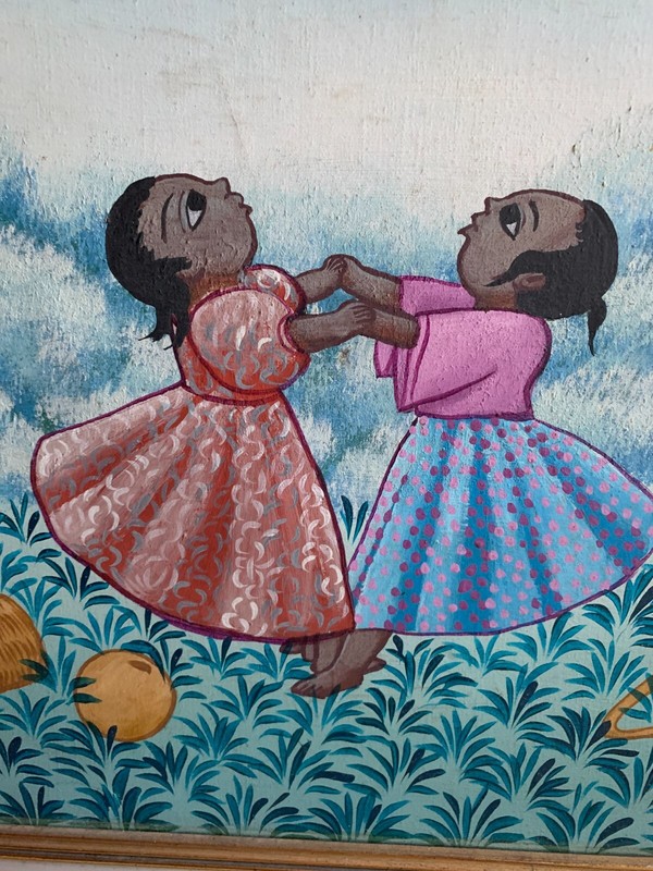 LITTLE GIRLS PLAYING IN A FIELD. gallery