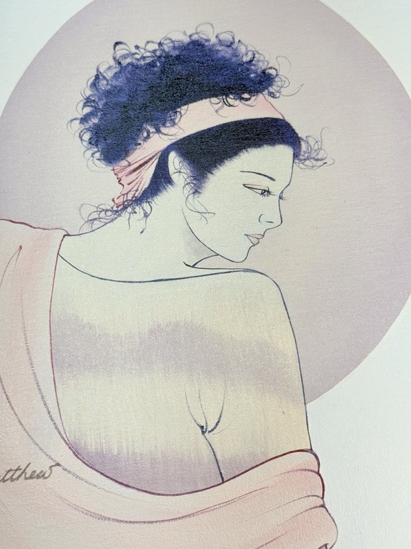 Hawaiian Hawaii Woman Dancer 80s Pink Painting On Canvas 19×15 16×12