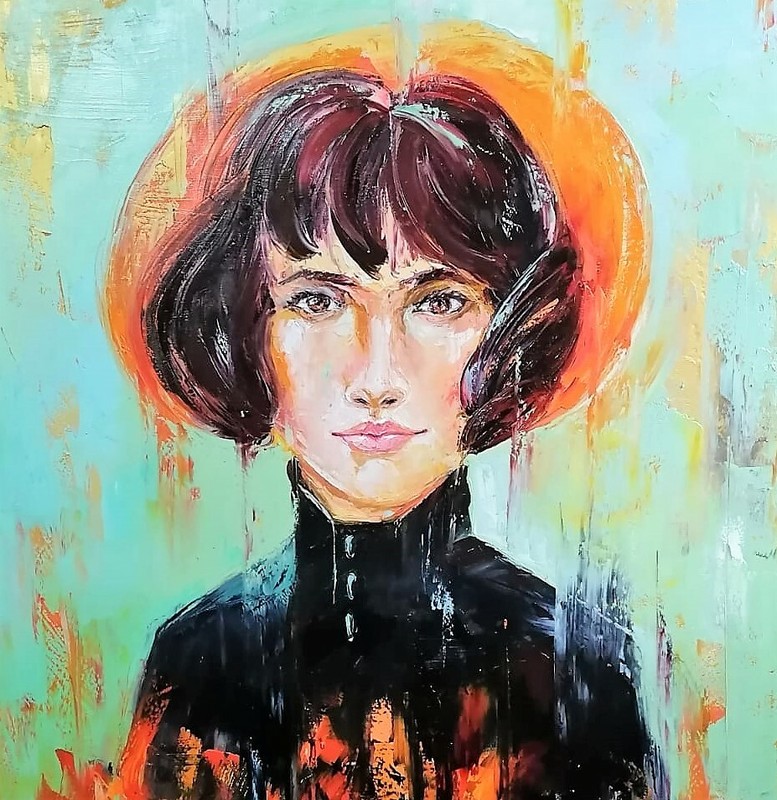 Original Oil Painting Human Face