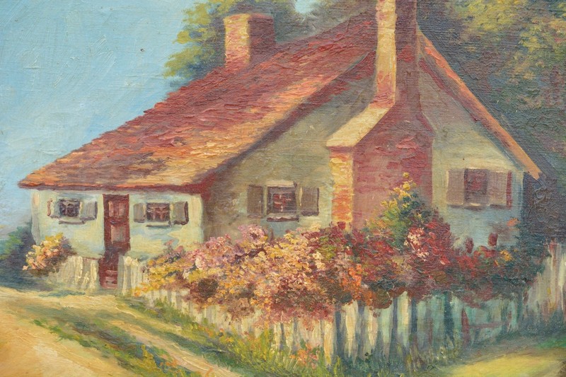 STELLAR Oil Painting of Wakefield Virginia, Signed "W. Nuttall" LARGE 39 x 25! gallery