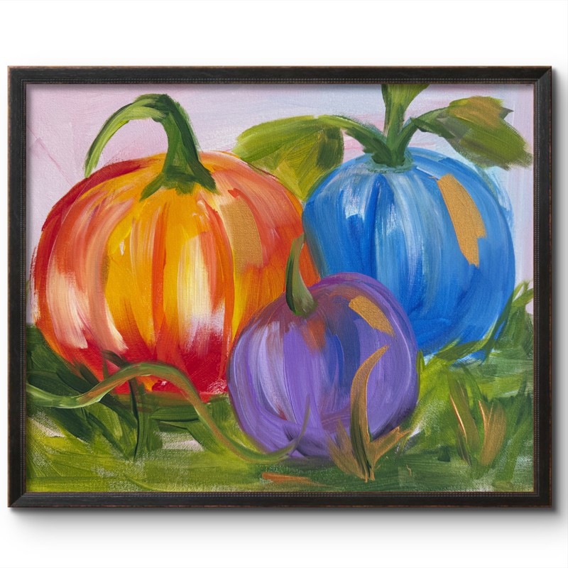 PUMPKIN PATCH 11X14 ABSTRACT ORIGINAL ART MODERN HOME