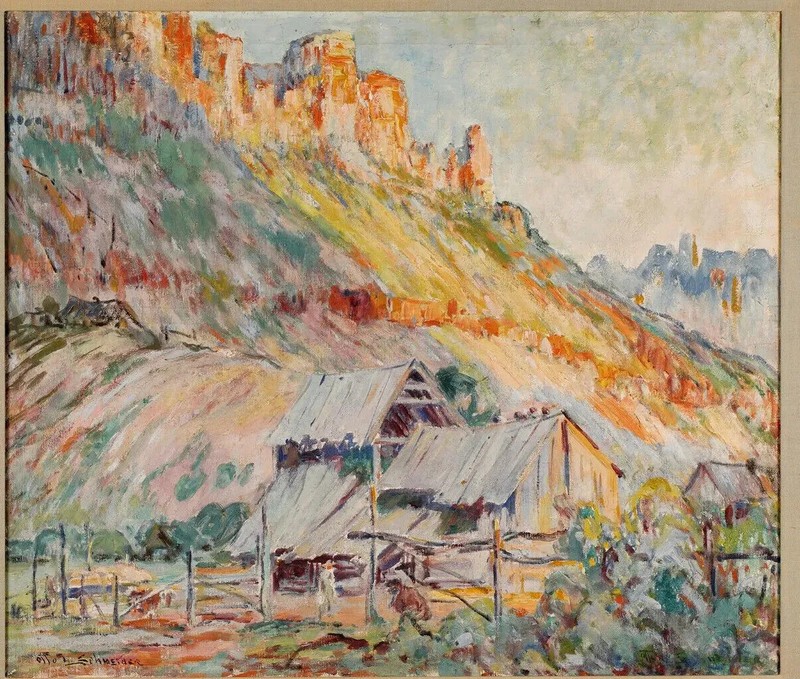Otto Schneider, noted early San Diego artist, oil/canvas 30 x 35