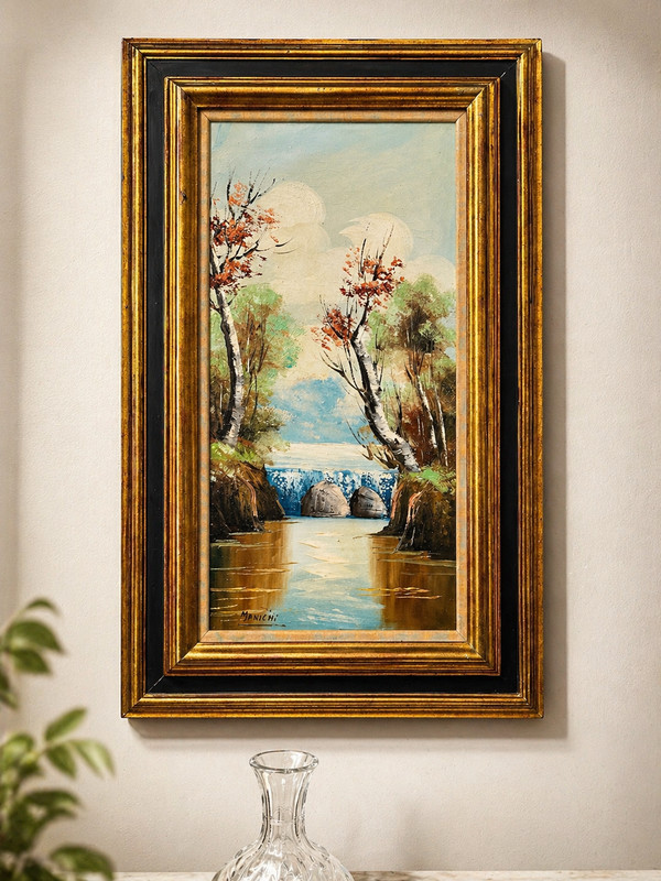 landscape oil painting, with Mancini signature, 20x30 inch (50x76 cm ) gallery