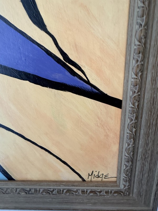 Midge Signed Framed Large Abstract Landscape Painting Art Single Piece gallery