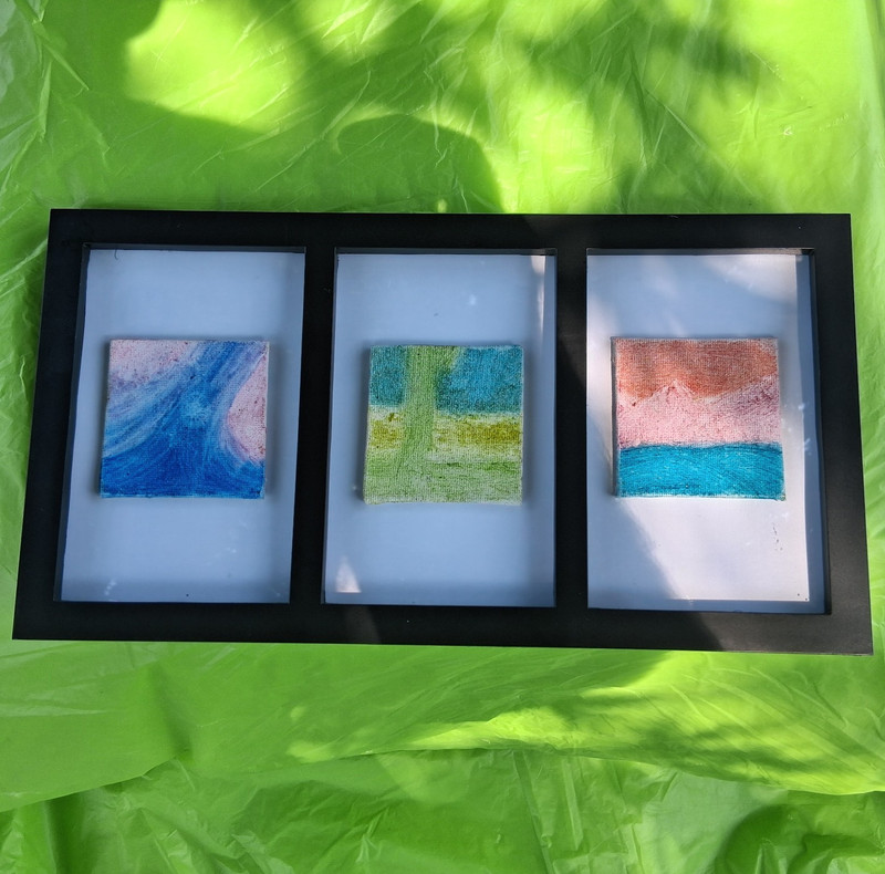 Three Peice Paintings, Vague Nature Set, Mark Shuman, Paintings