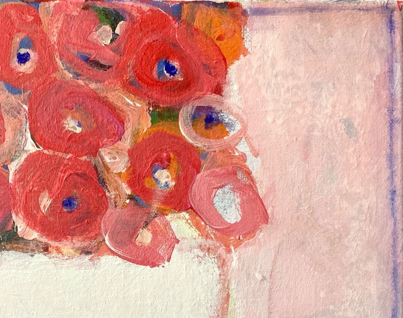 Original Abstract Colorful Floral Acrylic 11x14 Canvas Painting, Holly Hammond gallery