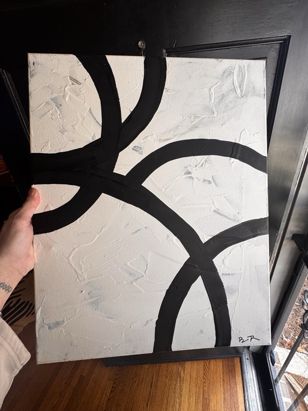 Black and White 16x20 Minimalist Painting Original Geometric Abstract Art gallery