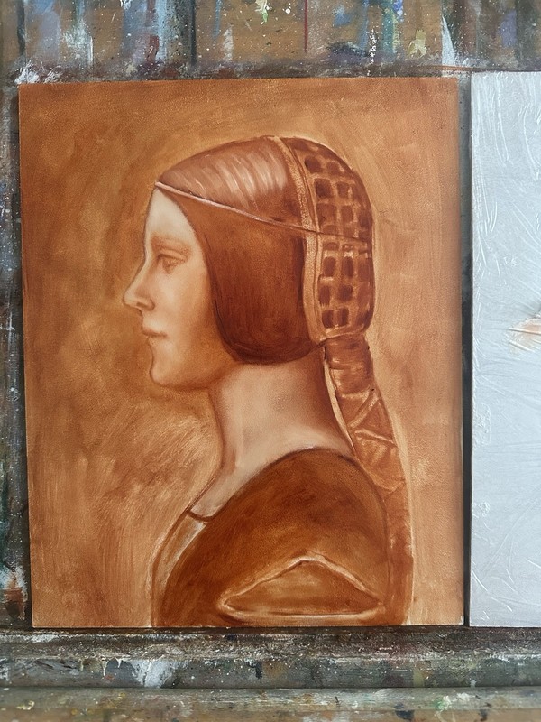 original oil painting Bella Principessa 24x30cm medieval princess Portrait Gift gallery