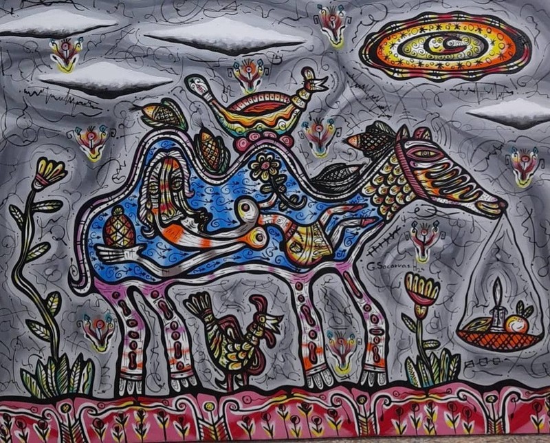 Acrylic/oil /Canvas by Guillermo.socarras cuban Art 100×80 Cm T: «Camello»