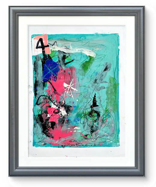 Abstract Art «Starz» Original Acrylic 18×24 inch Painting on Gallery Paper