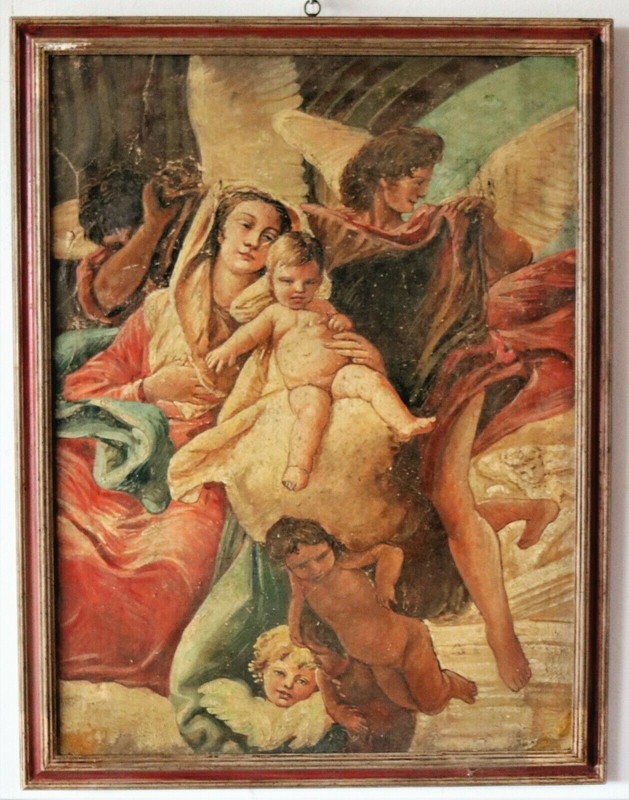 TEAR FRESCO «APPARITION OF THE MADONNA TO S. FILIPPO BLACKS»