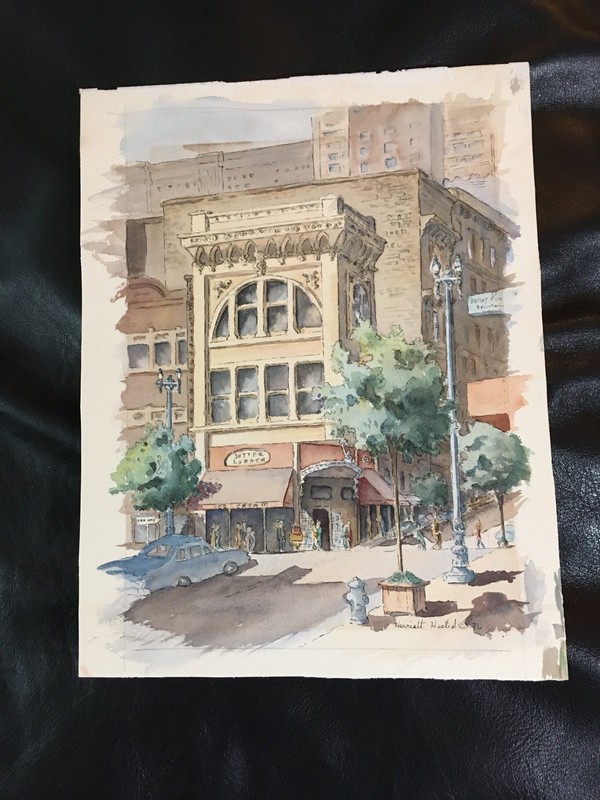 Beautiful 1976 Watercolor of Building on Sutter Street San Francisco Signed