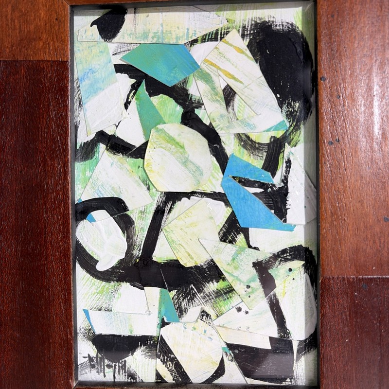 Beto Mejia Original Modern Abstract Expressionist Art Painting Collage
