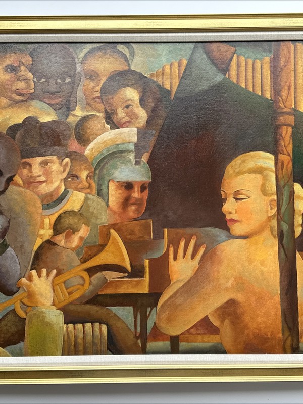 HISTORY PAINTING PORTRAIT BLACK AMERICANA MUSICIAN BILL PARSE WPA ERA ART DECO gallery