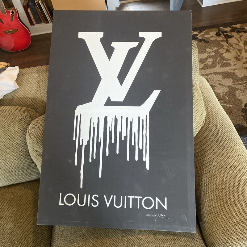 EPIC LOUIS VUITTON MONOGRAM LV DRIPPING CANVAS PAINTING FAIRCHILD PARIS 36”x24”