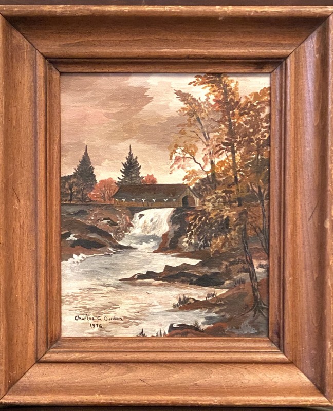 Charles G. Gurdon (20C American), VTG Original O/C «Autumn Stream», Signed/Dated