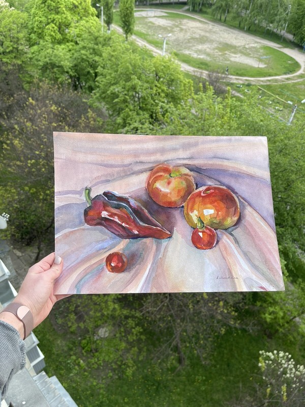 “ Tomatoes” Original Watercolor painting Ukrainian artist. Ukraine gallery