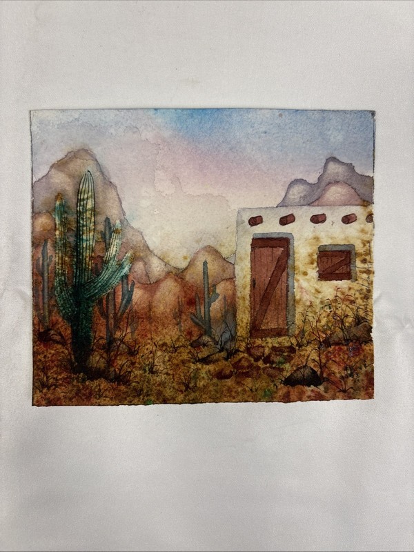 Set Of 8 Southwest Style Water Color Paintings 3x3 To 5x5 In Size Original gallery