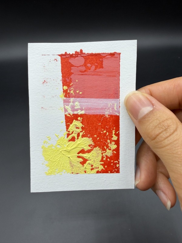 ACEO original painting, from "Stay Close" series, acrylic paint on paper