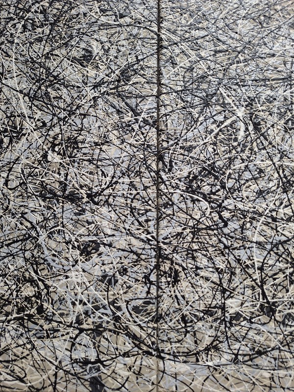 Original Abstract Action Painting jackson pollock style Set Of Two 12x24 gallery