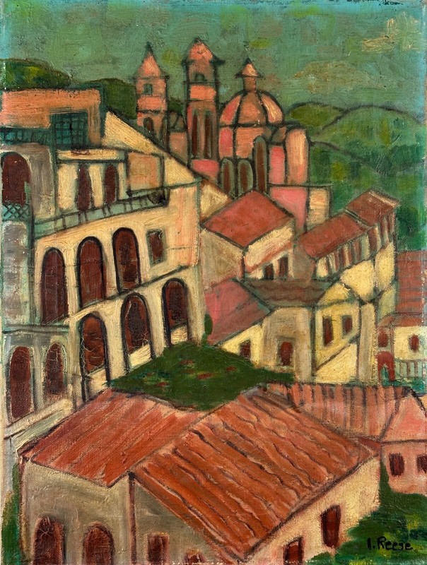 Isabell Graham Reese ca. 1950s Italian Cityscape oil painting Italy gallery