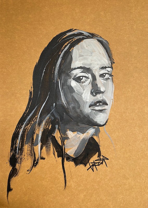 ORIGINAL Abstract Acrylic Portrait Portrait Painting