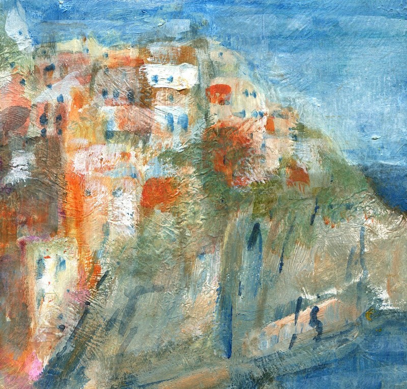Santorini, Greece 7x 7 in. Acrylic on archival panel Hall Groat Sr. gallery