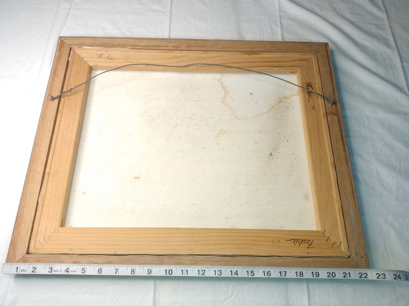 beautiful painting of a mountain in a solid wood frame 22 1/2 "Lx18 1/2"H gallery