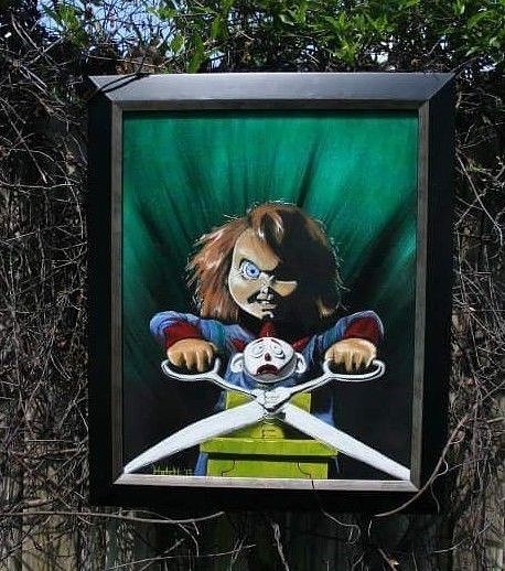Chucky Original 16x20" Canvas oil painting Child's Play - Horror Halloween movie gallery