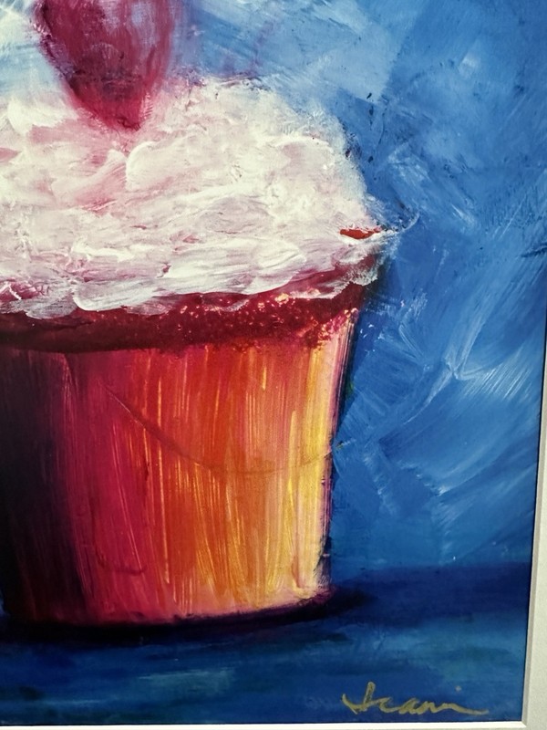 Cupcake With Heart Contempo Expressionism Gicelle Print Signed Fine Art 10 X 13” gallery