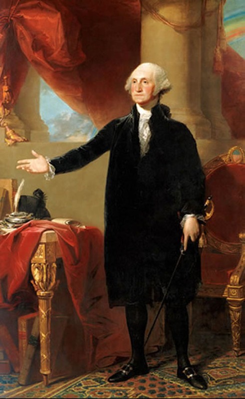 Nice Oil painting America President George Washington In his office canvas 36″