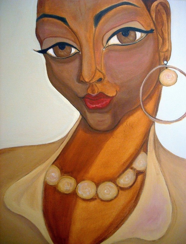cole-gates ORIGINAL African American Abstract Portrait Painting Canvas ART, 2013