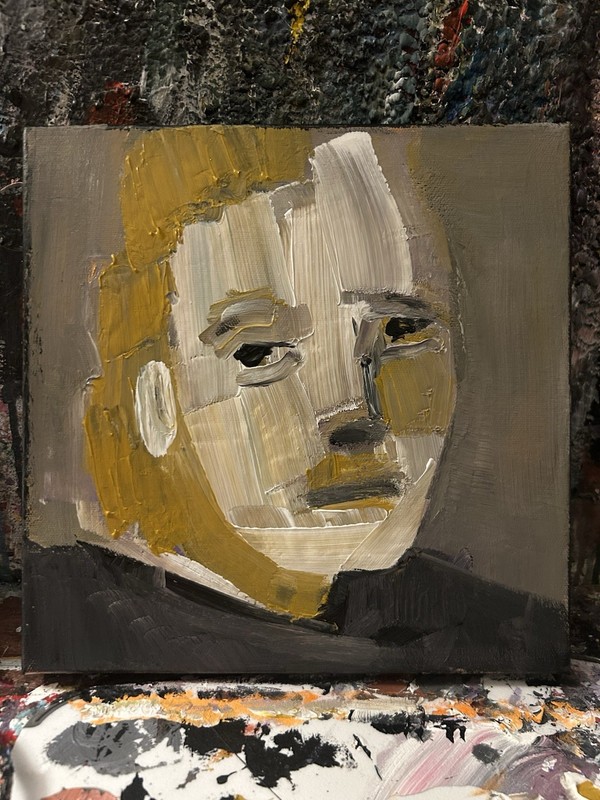 Parsons People. Original Abstract Portrait 10x20 Inches. Canvas. Signed. gallery