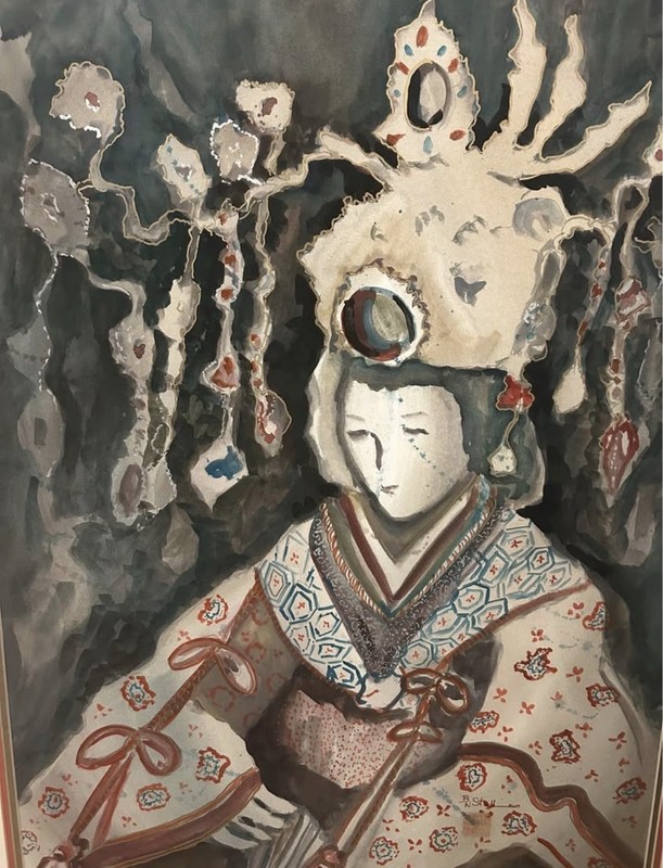 Barbara N. Stoll Original Water Color Japanese Geisha Painting KC Artist gallery