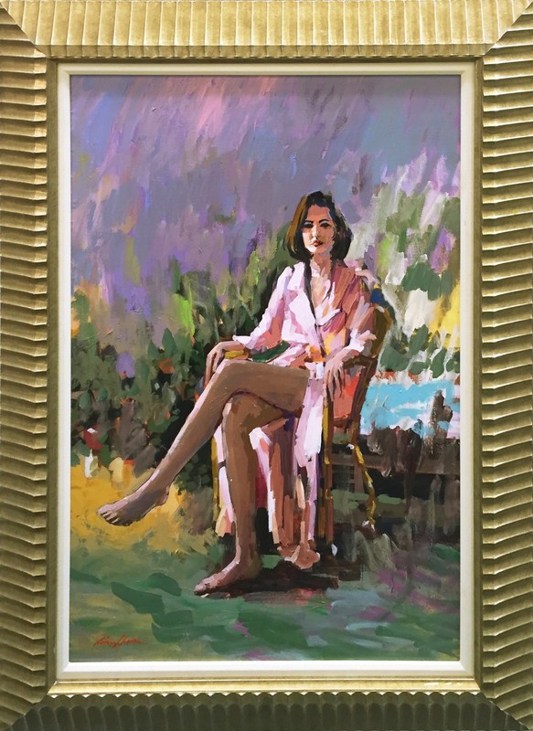 KERRY HALLAM «WOMAN» | SIGNED ORIGINAL ACRYLIC PAINTING ON CANVAS | 36X24″