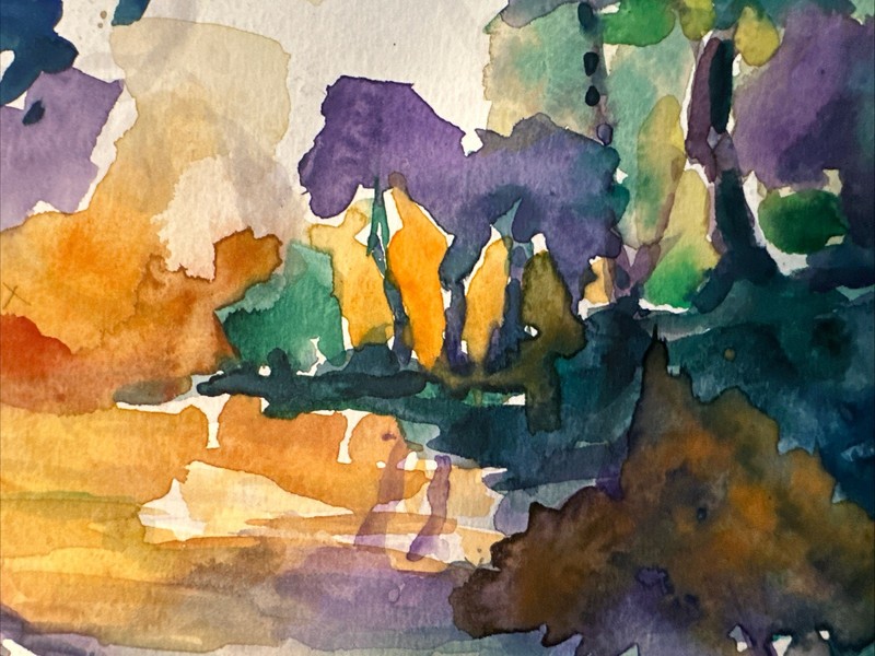 Sunset Behind The Stream.