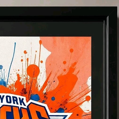 8x10 WallArt Abstract Painting New York Knicks Print Glass Framed gallery