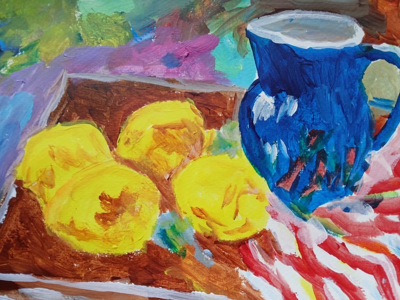 Abstract/Impressionism Lemonade Service 11x14 Handmade Colorful Art Painting gallery