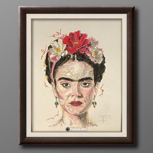 SHRUM Frida Kahlo Painting Mixed Media Art 11 X 14