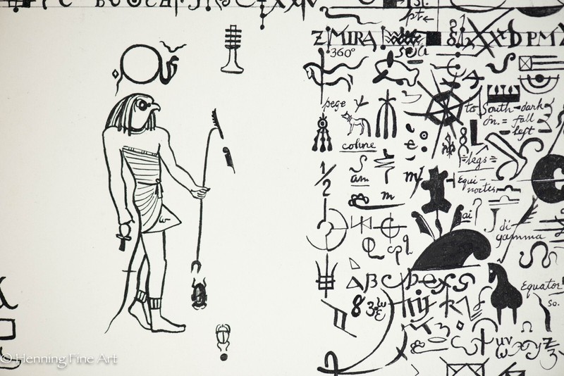 Vintage Carl Shaffer Impressionist Painting Egyptian Portrait Hieroglyphs WPA 35 gallery