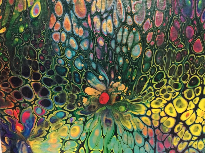 Flower Garden Wall Diptych 2pi Abstract Paintings 8X10” Canvas Acrylic Fluid Art gallery
