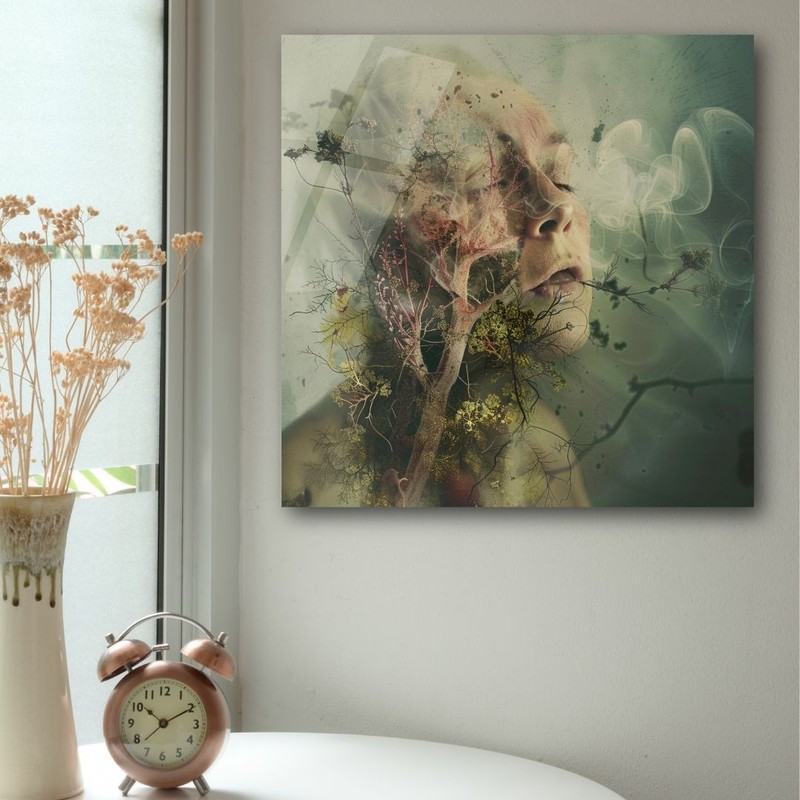 Acrylic Glass 3D Painting Ethereal Tree&Face Art UV Printed Modern Wall Decor gallery
