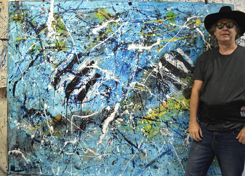 Pollock/Richter style Professional Painting 84”X62” (7 Foot) Abstract Modern XL